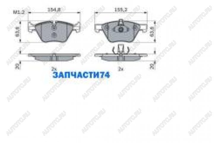 1 999 р. Колодки тормозные передние (4шт.) BOSCH BMW 5 серия E60 седан дорестайлинг (2003-2007)  с доставкой в г. Санкт‑Петербург