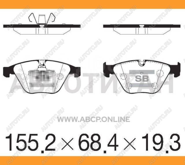 2 999 р. Колодки тормозные передние (4шт.) SANGSIN BMW 3 серия E90 седан дорестайлинг (2004-2008)  с доставкой в г. Санкт‑Петербург