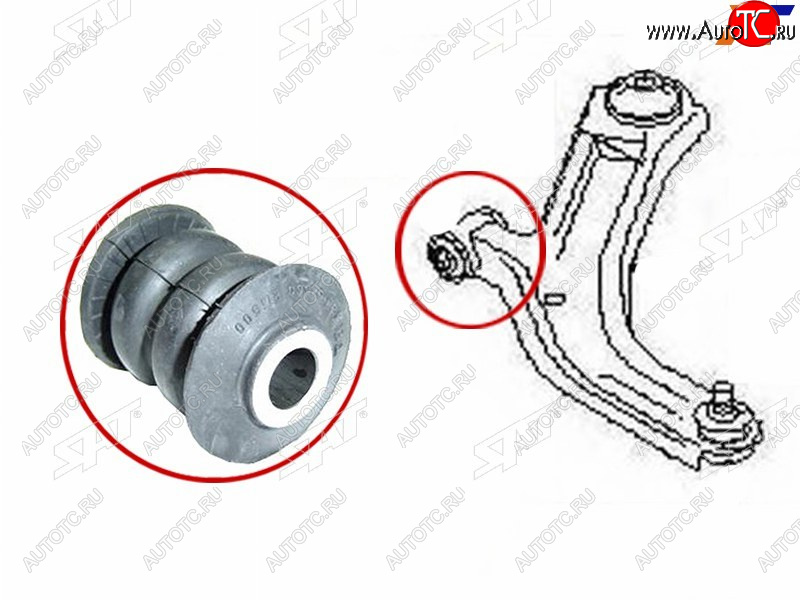 249 р. Сайлентблок переднего рычага FR SAT Nissan March 3 K12 хэтчбэк 5 дв. правый руль 1-ый рестайлинг (2005-2007)  с доставкой в г. Санкт‑Петербург