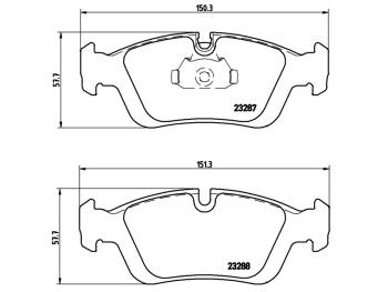 2 599 р. Колодки тормозные передние BREMBO BMW 3 серия E36 купе (1992-1999)  с доставкой в г. Санкт‑Петербург. Увеличить фотографию 1