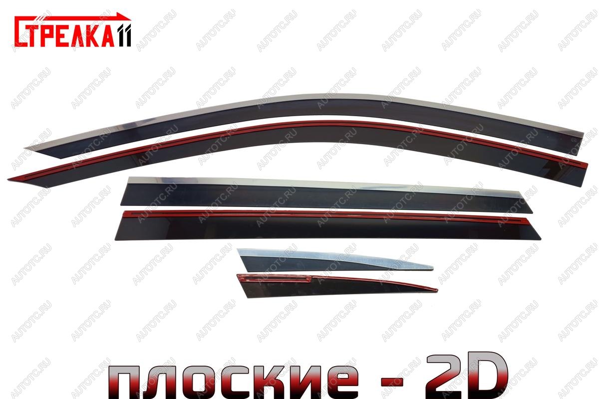 8 949 р. Дефлекторы окон 2D с хром накладками Стрелка11  Geely Monjaro (2022-2025) (черные)  с доставкой в г. Санкт‑Петербург