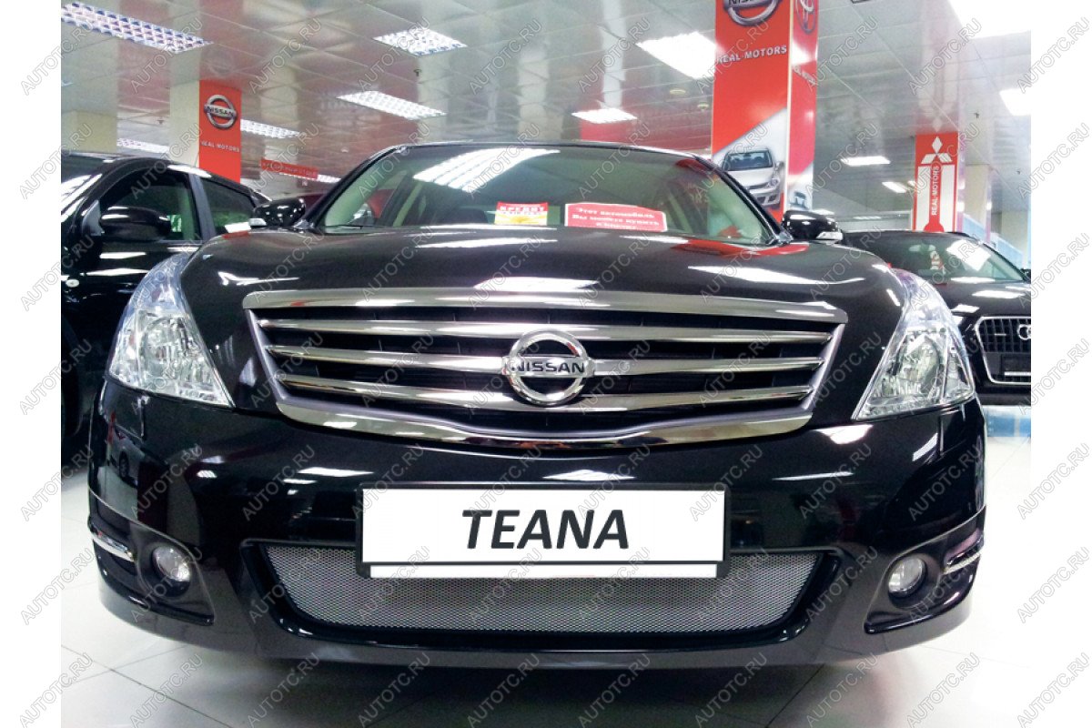 3 279 р. Защита радиатора Стрелка11 Стандарт  Nissan Teana  2 J32 (2008-2014) дорестайлинг, рестайлинг (хром)  с доставкой в г. Санкт‑Петербург