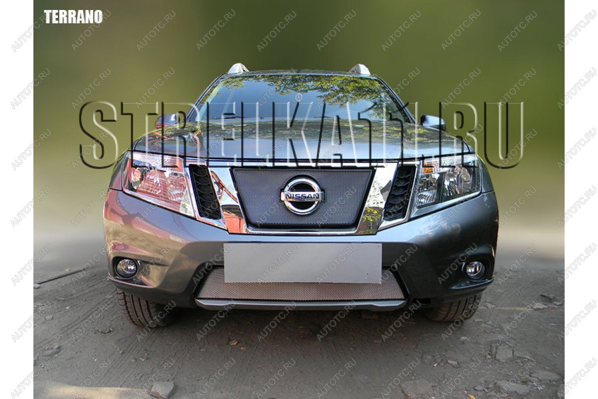 3 279 р. Защита радиатора (верх) Стрелка11 Стандарт  Nissan Terrano  D10 (2013-2016) дорестайлинг (черная)  с доставкой в г. Санкт‑Петербург