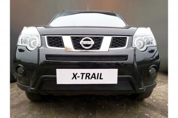 3 399 р. Защита радиатора (низ) Стрелка11 Стандарт  Nissan X-trail  2 T31 (2010-2015) рестайлинг (черная)  с доставкой в г. Санкт‑Петербург. Увеличить фотографию 2