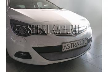 3 099 р. Защита радиатора Стрелка11 Стандарт  Opel Astra  J GTC (2011-2018) (черная)  с доставкой в г. Санкт‑Петербург. Увеличить фотографию 2