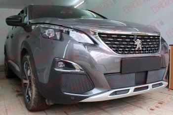 5 299 р. Защита радиатора (низ, середина 5 частей) Стрелка11 Стандарт Peugeot 3008 2 (2016-2024) (черные)  с доставкой в г. Санкт‑Петербург. Увеличить фотографию 2