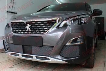 5 299 р. Защита радиатора (низ, середина 5 частей) Стрелка11 Стандарт Peugeot 3008 2 (2016-2024) (черные)  с доставкой в г. Санкт‑Петербург. Увеличить фотографию 3