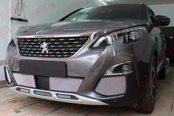 3 299 р. Защита радиатора (боковые) Стрелка11 Стандарт  Peugeot 3008  2 (2016-2024) (хром)  с доставкой в г. Санкт‑Петербург. Увеличить фотографию 3