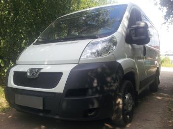 2 689 р. Защита радиатора (середина) Стрелка11 Стандарт  Peugeot Boxer  250 (2006-2014) (черная)  с доставкой в г. Санкт‑Петербург. Увеличить фотографию 2