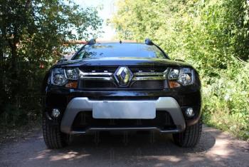 2 559 р. Защита радиатора (верх) Стрелка11 Стандарт Renault Duster HS рестайлинг (2015-2021) (черная)  с доставкой в г. Санкт‑Петербург. Увеличить фотографию 3