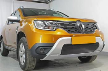 3 599 р. Защита радиатора (верх, 4 части) Стрелка11 Стандарт  Renault Duster  HM (2020-2024) (черная)  с доставкой в г. Санкт‑Петербург. Увеличить фотографию 4