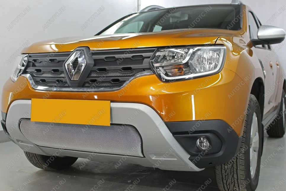 3 779 р. Защита радиатора (верх, 4 части) Стрелка11 Стандарт  Renault Duster  HM (2020-2024) (хром)  с доставкой в г. Санкт‑Петербург