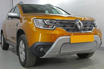 3 779 р. Защита радиатора (верх, 4 части) Стрелка11 Стандарт  Renault Duster  HM (2020-2024) (хром)  с доставкой в г. Санкт‑Петербург. Увеличить фотографию 3