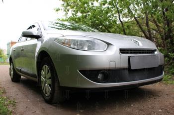 2 399 р. Защита радиатора (верх) Стрелка11 Стандарт  Renault Fluence (2010-2012) дорестайлинг (черная)  с доставкой в г. Санкт‑Петербург. Увеличить фотографию 2