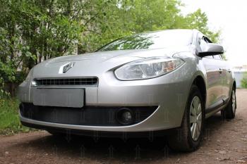 2 399 р. Защита радиатора (верх) Стрелка11 Стандарт  Renault Fluence (2010-2012) дорестайлинг (черная)  с доставкой в г. Санкт‑Петербург. Увеличить фотографию 3