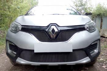 3 299 р. Защита радиатора (верх) Стрелка11 Стандарт Renault Kaptur дорестайлинг (2016-2020) (черная)  с доставкой в г. Санкт‑Петербург. Увеличить фотографию 2