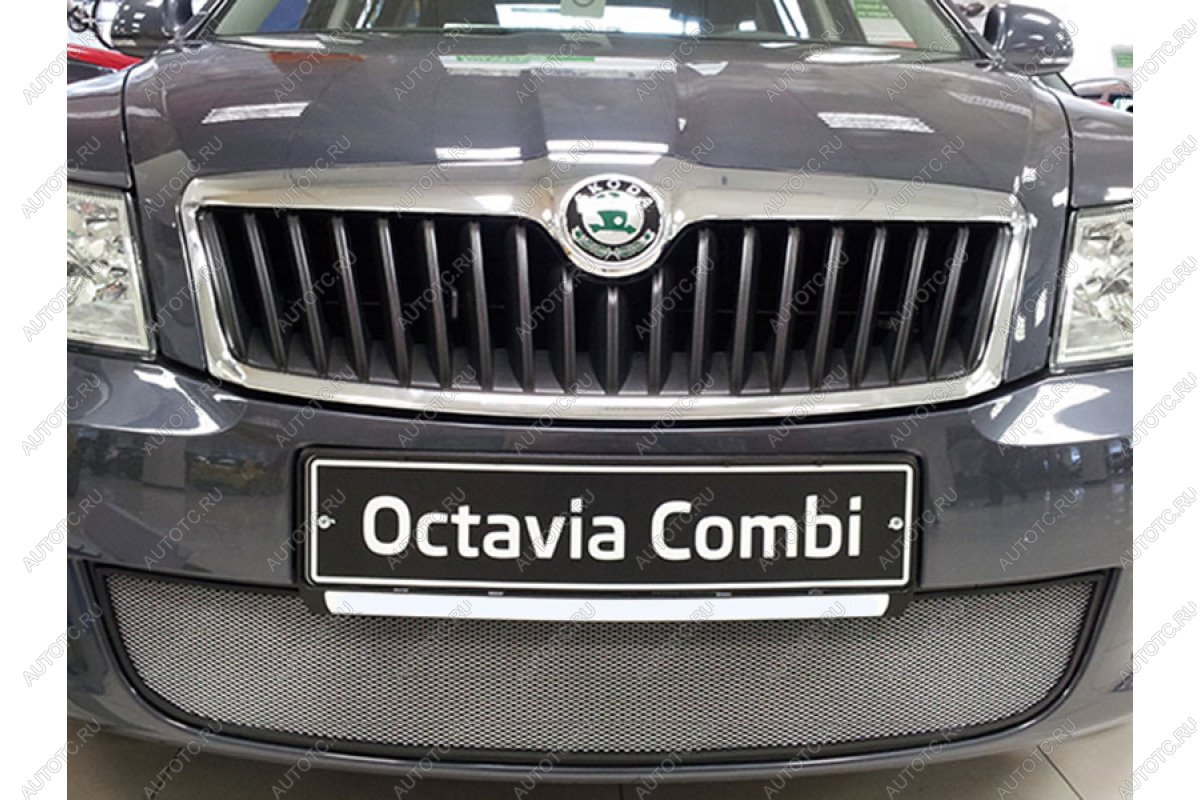 2 999 р. Защита радиатора Стрелка11 Стандарт  Skoda Octavia  A5 (2008-2013) лифтбэк рестайлинг, рестайлинг универсал (хром)  с доставкой в г. Санкт‑Петербург