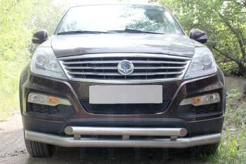 2 599 р. Защита радиатора Стрелка11 Стандарт  SSANGYONG Rexton  Y250 (2006-2012) (черная)  с доставкой в г. Санкт‑Петербург. Увеличить фотографию 1