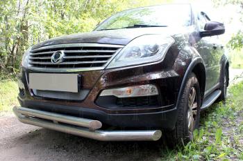 2 599 р. Защита радиатора Стрелка11 Стандарт  SSANGYONG Rexton  Y250 (2006-2012) (черная)  с доставкой в г. Санкт‑Петербург. Увеличить фотографию 2