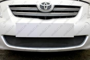 2 599 р. Защита радиатора Стрелка11 Стандарт  Toyota Corolla  E150 (2006-2010) седан дорестайлинг (черная)  с доставкой в г. Санкт‑Петербург. Увеличить фотографию 1