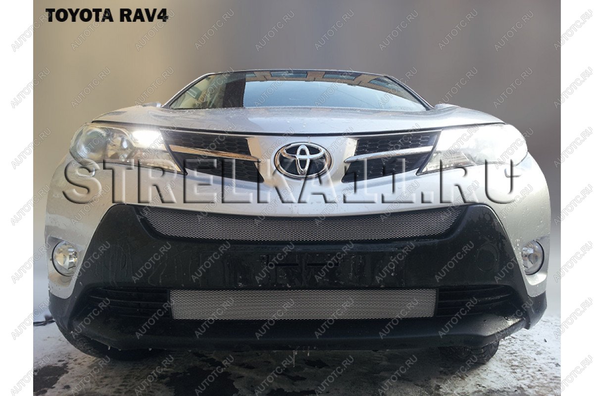 3 779 р. Защита радиатора (верх) Стрелка11 Стандарт  Toyota RAV4  XA40 (2012-2015) 5 дв. дорестайлинг (хром)  с доставкой в г. Санкт‑Петербург