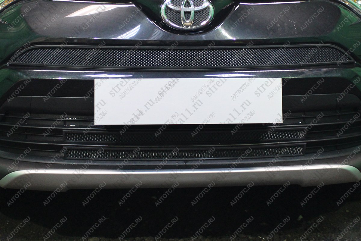 3 399 р. Защита радиатора (низ 2 части) Стрелка11 Стандарт  Toyota RAV4  XA40 (2015-2019) 5 дв. рестайлинг (черная)  с доставкой в г. Санкт‑Петербург