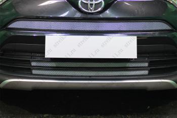 3 399 р. Защита радиатора (низ 2 части) Стрелка11 Стандарт  Toyota RAV4  XA40 (2015-2019) 5 дв. рестайлинг (хром)  с доставкой в г. Санкт‑Петербург. Увеличить фотографию 1