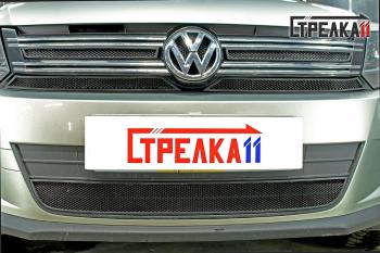 Защита радиатора (низ) Стрелка11 Стандарт Volkswagen (Волксваген) Tiguan (Тигуан)  NF (2011-2017) NF рестайлинг