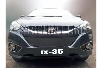 799 р. Зимняя заглушка решетки радиатора Стрелка11 Hyundai IX35 LM дорестайлинг (2009-2013) (черная)  с доставкой в г. Санкт‑Петербург. Увеличить фотографию 2