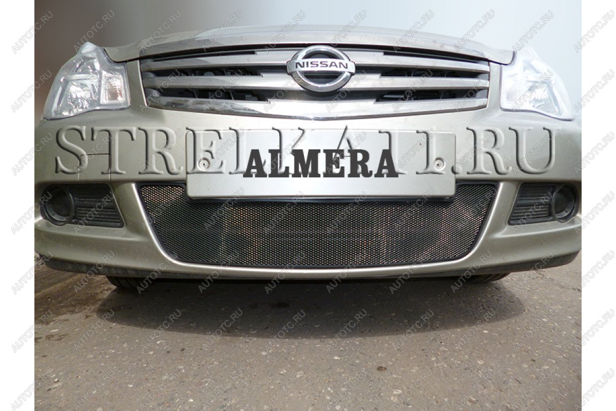 599 р. Зимняя заглушка решетки радиатора Стрелка11  Nissan Almera  седан (2012-2019) G15 (черная)  с доставкой в г. Санкт‑Петербург