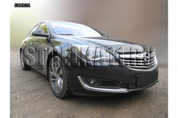 599 р. Зимняя заглушка решетки радиатора Стрелка11 Opel Insignia A рестайлинг седан (2013-2017) (черная)  с доставкой в г. Санкт‑Петербург. Увеличить фотографию 3