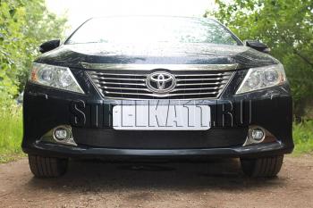 Зимняя заглушка решетки радиатора Стрелка11 Toyota (Тойота) Camry (Камри)  XV50 (2011-2014) XV50 дорестайлинг  (черная)