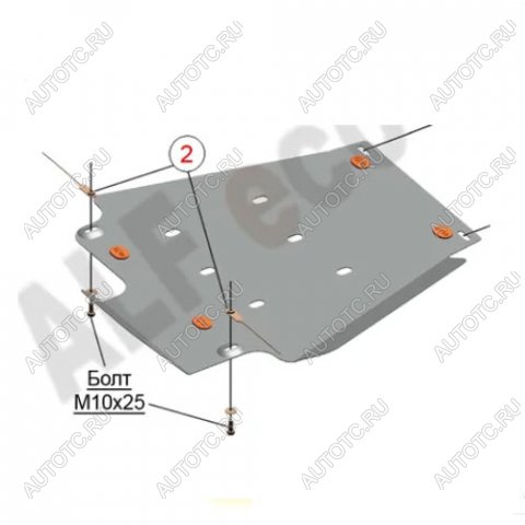 12 799 р. Защита кпп (V-5,7) ALFECO  Toyota Tundra  XK50 (2013-2024) 2-ой рестайлинг (алюминий 3 мм)  с доставкой в г. Санкт‑Петербург