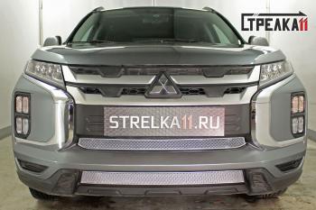 Защита радиатора низ Стрелка11 PREMIUM Mitsubishi (Митсубиси) ASX (АСХ) (2019-2024) 3-ий рестайлинг  (хром)