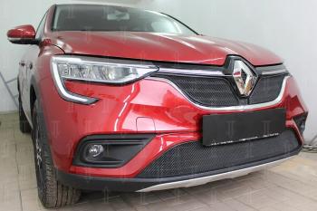 7 299 р.  Защита радиатора (верх, 2 части) Стрелка11 PREMIUM  Renault Arkana (2019-2024) (черная)  с доставкой в г. Санкт‑Петербург. Увеличить фотографию 1