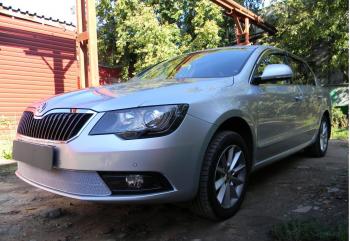 5 399 р. Защита радиатора Стрелка11 PREMIUM  Skoda Superb ( (B6) 3T,  B6 (3T5)) (2013-2015) лифтбэк рестайлинг, универсал рестайлинг (хром)  с доставкой в г. Санкт‑Петербург. Увеличить фотографию 2