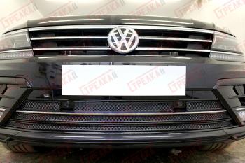 11 549 р. Защита радиатора (низ с парктроником) Стрелка11 Премиум  Volkswagen Tiguan  Mk2 (2016-2020) дорестайлинг (хром)  с доставкой в г. Санкт‑Петербург. Увеличить фотографию 2