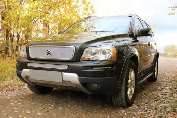 4 199 р. Защита радиатора (середина) Стрелка11 PREMIUM Volvo XC90 C рестайлинг (2006-2014) (хром)  с доставкой в г. Санкт‑Петербург. Увеличить фотографию 2