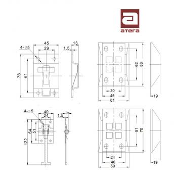 339 р. Фиксатор двери фургона Т-образный, 122 мм, оцинкованная сталь Derways Plutus (2007-2008)  с доставкой в г. Санкт‑Петербург. Увеличить фотографию 6