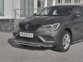 16 999 р. Защита переднего бампера (2 трубы Ø42 мм, нержавейка) SLITKOFF  Renault Arkana (2019-2025)  с доставкой в г. Санкт‑Петербург. Увеличить фотографию 2