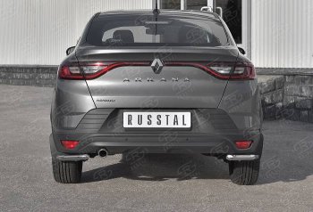 10 399 р. Защита заднего бампера (Ø42 мм уголки, нержавейка) Russtal Renault Arkana (2019-2024)  с доставкой в г. Санкт‑Петербург. Увеличить фотографию 1