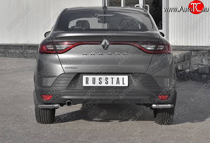 10 399 р. Защита заднего бампера (Ø42 мм уголки, нержавейка) Russtal Renault Arkana (2019-2024)  с доставкой в г. Санкт‑Петербург