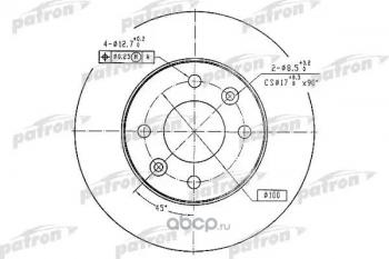 Диск тормозной (d238, вентилируемый) PATRON  Clio ( KR,  CR,  BR), Symbol  седан