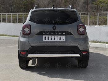 Защита заднего бампера (Ø75х42 мм, нержавейка) Russtal Renault Duster HM (2020-2024)