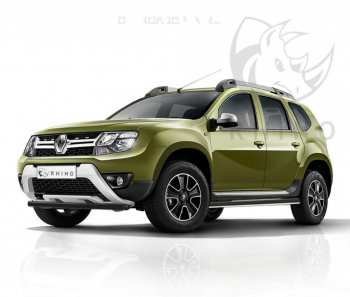 8 249 р. Пороги труба d63 ч. сталь Russtal (v2)  Renault Duster  HS (2015-2021) рестайлинг  с доставкой в г. Санкт‑Петербург. Увеличить фотографию 1