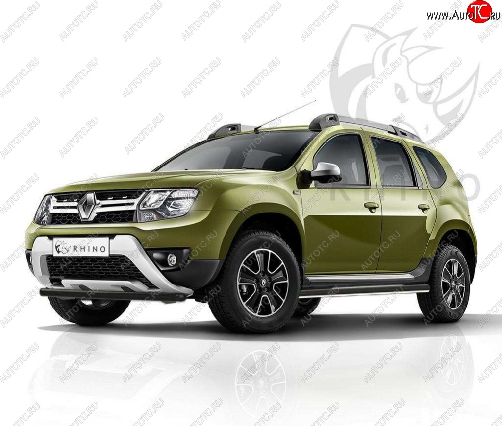 8 799 р. Пороги труба d63 ч. сталь Russtal (v3) Renault Duster HS рестайлинг (2015-2021)  с доставкой в г. Санкт‑Петербург