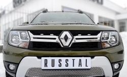 5 999 р. Защитная решётка в воздуховод бампера Russtal (нержавейка) Renault Duster HS рестайлинг (2015-2021)  с доставкой в г. Санкт‑Петербург. Увеличить фотографию 1