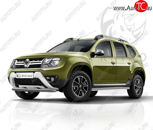 5 499 р. Защита переднего бампера (Ø63 мм, окрашенная) Russtal Renault Duster HS рестайлинг (2015-2021) (серебро)  с доставкой в г. Санкт‑Петербург