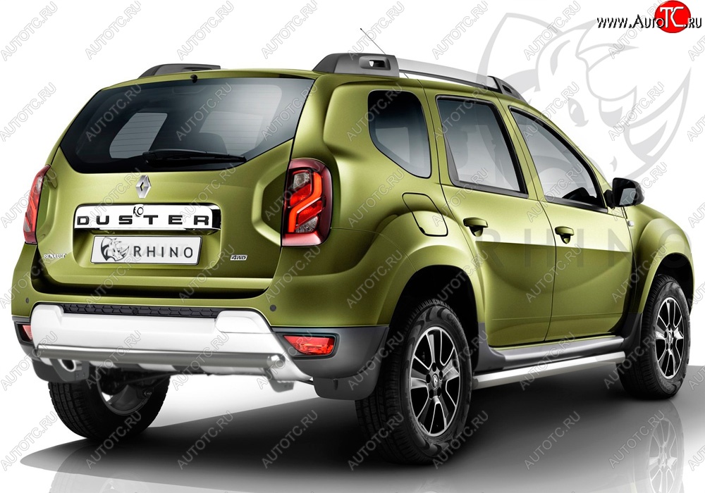 7 899 р. Защита порогов из круглой трубы диаметром 63 мм Russtal Renault Duster HS рестайлинг (2015-2021) (Сталь с полимерным покрытием. Цвет: серебристый)  с доставкой в г. Санкт‑Петербург