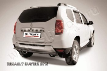 4 999 р. Защита задняя Slitkoff  Renault Duster  HS (2015-2021) рестайлинг (Цвет: серебристый)  с доставкой в г. Санкт‑Петербург. Увеличить фотографию 1